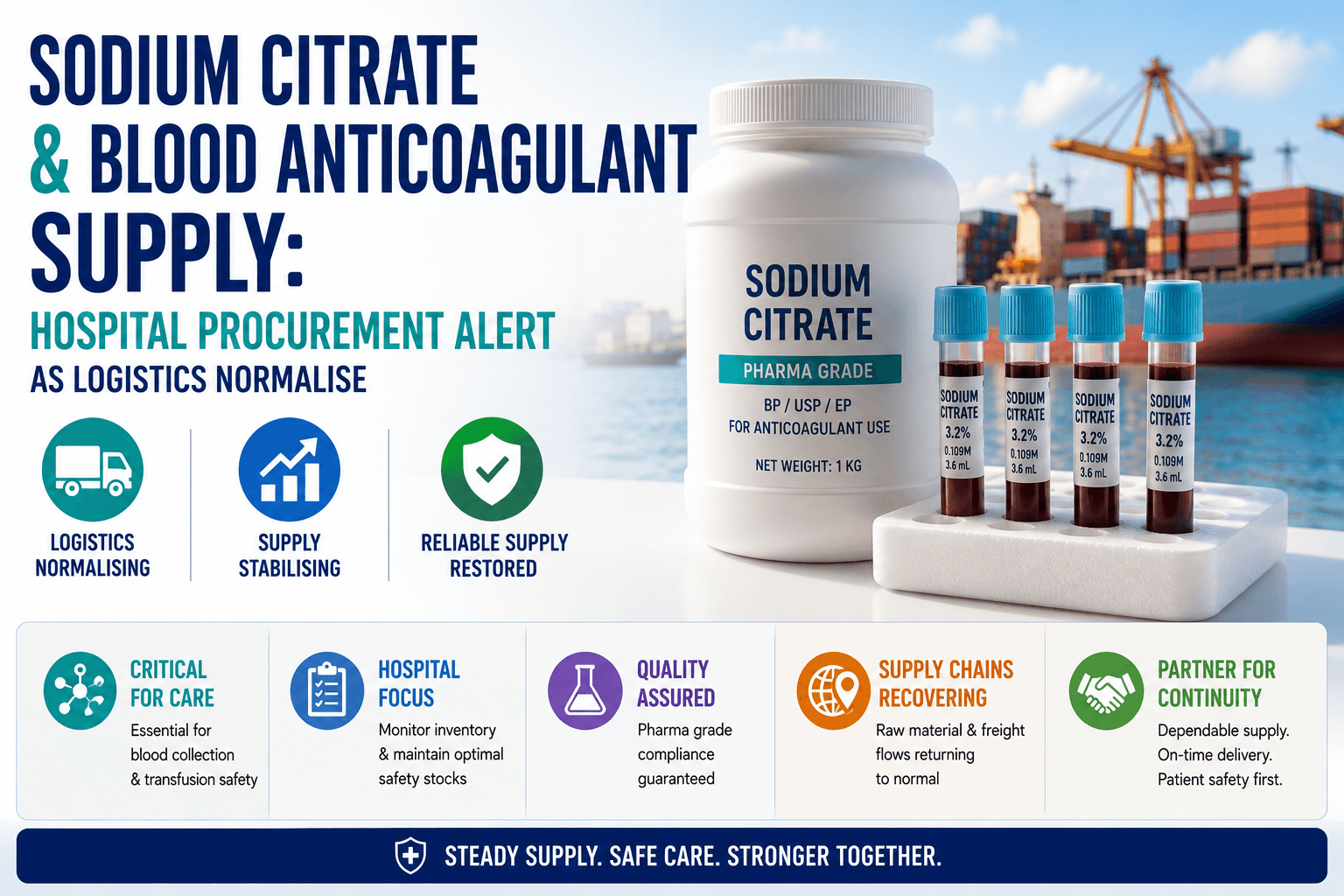 Sodium Citrate and Blood Anticoagulant Supply: Hospital Procurement Alert as Logistics Normalise