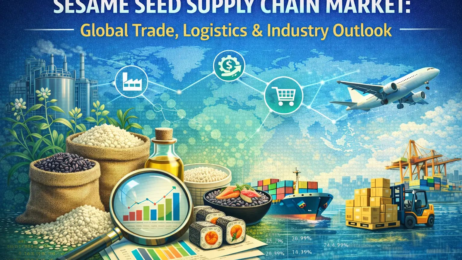 Mercado de la cadena de suministro de semillas de sésamo: perspectivas mundiales del comercio, la logística y la industria