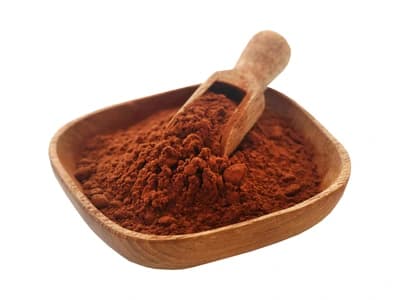 Polvo de cacao marrón rojizo alcalinizado
